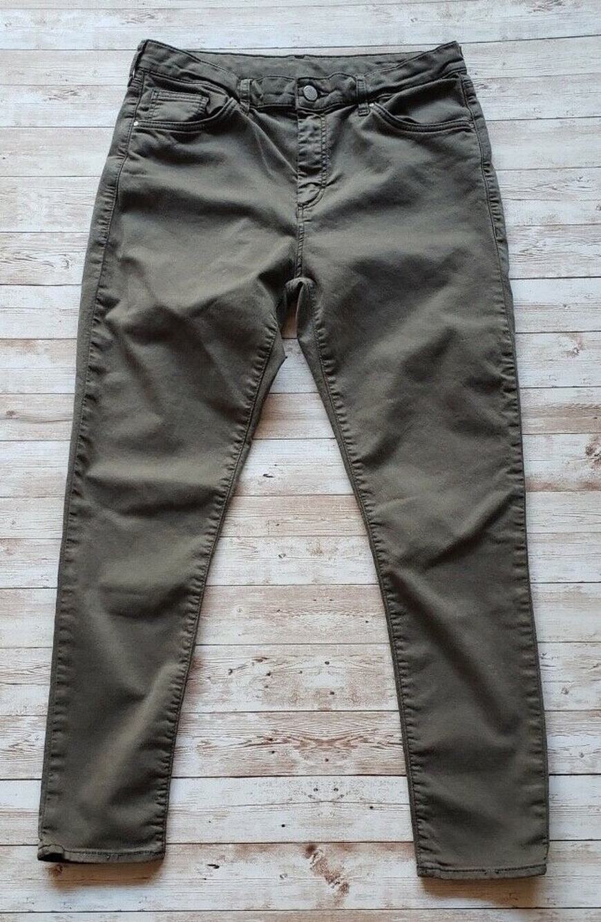 Topshop Moto size 32W x 30L Olive Green Skinny Jeans